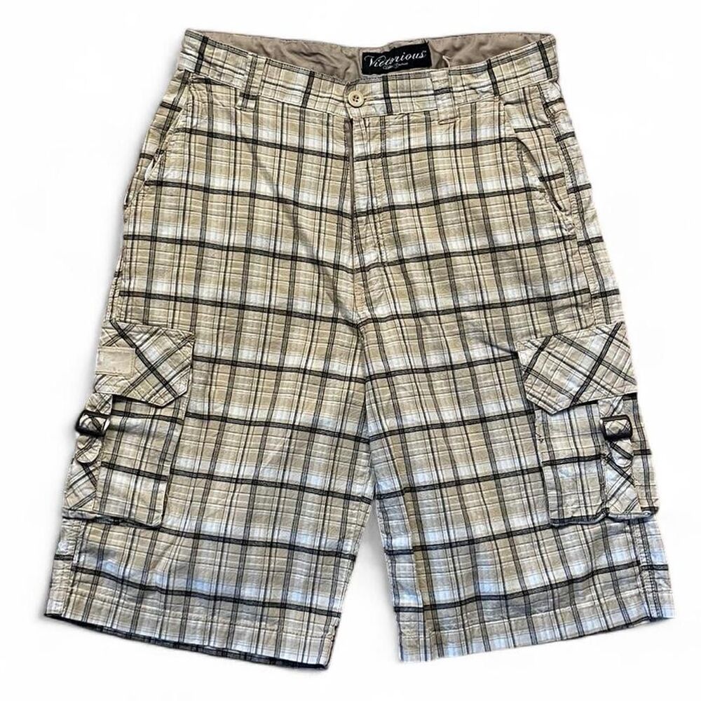 American-vintage Men's Cream and Brown Shorts
